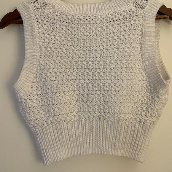 Vince Cropped Cotton Sweater Vest, Size S, Gently Used - Fair Condition - Picture 7 of 9